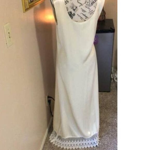 Vintage Ivory Satin & Lace Slip Dress By The Lady Ashley Collection - Picture 7 of 7